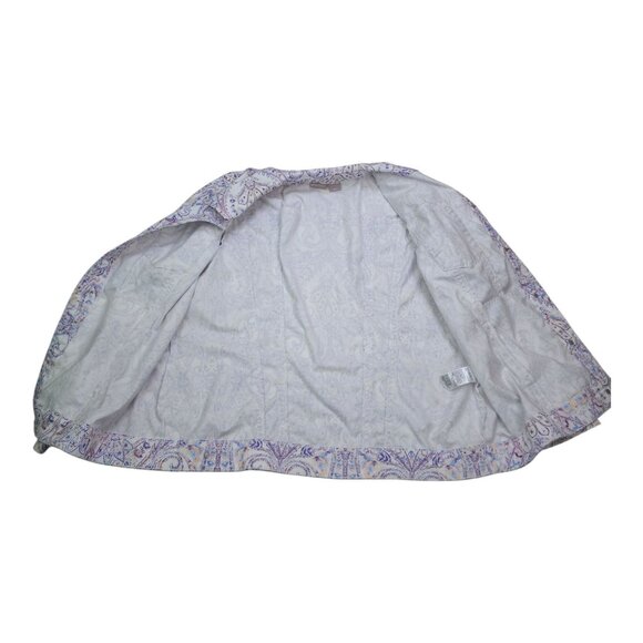 Chicos Paisley Button-Up Blazer Jacket Womens Size 3 16/18 Long Sleeve Stretch - Picture 13 of 15